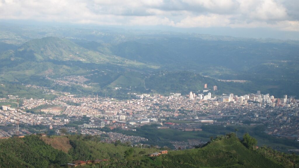 Vue panoramique de Pereira en Colombie